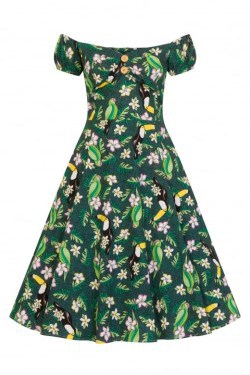 Robe rockabilly à tropical années 50 femme