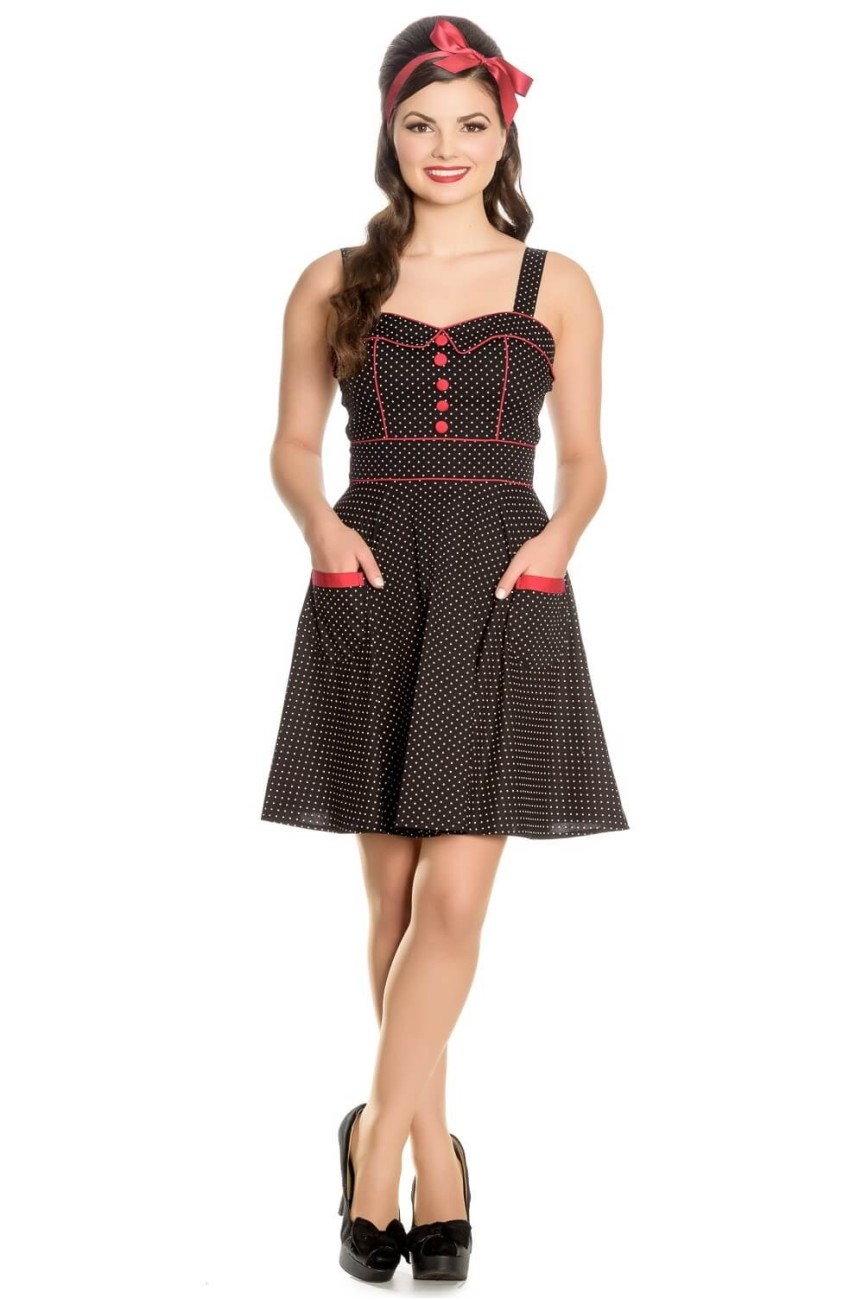  Robe  courte  pin up a pois  hell bunny