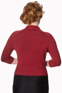 Cardigan bordeaux manches 3/4