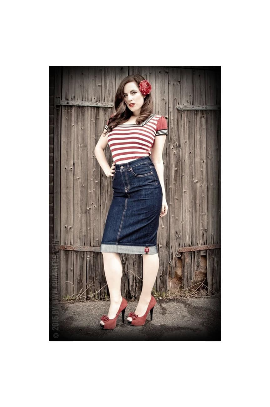 Jupe rockabilly en jean