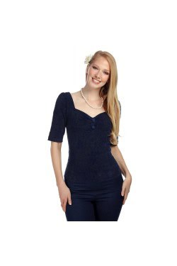 Dolores top bleu brocade
