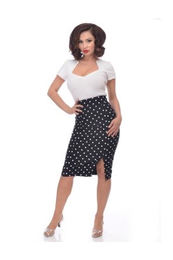 Jupe crayon rockabilly a pois