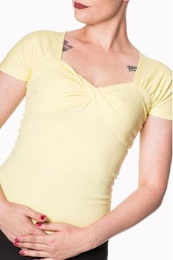 Haut jaune décolleté pinup