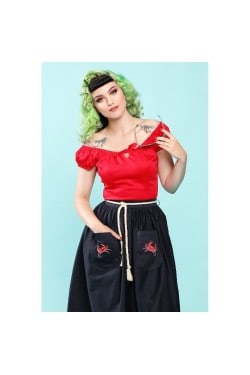 Haut rockabilly rouge