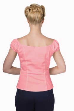 Haut pin up décolleté en coeur rose