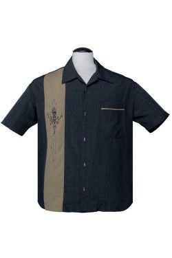 Chemise tiki rockabilly bouton tiki