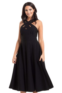 Robe longue décolleté croisé