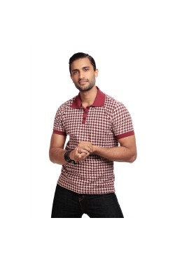 Polo rétro homme bordeaux