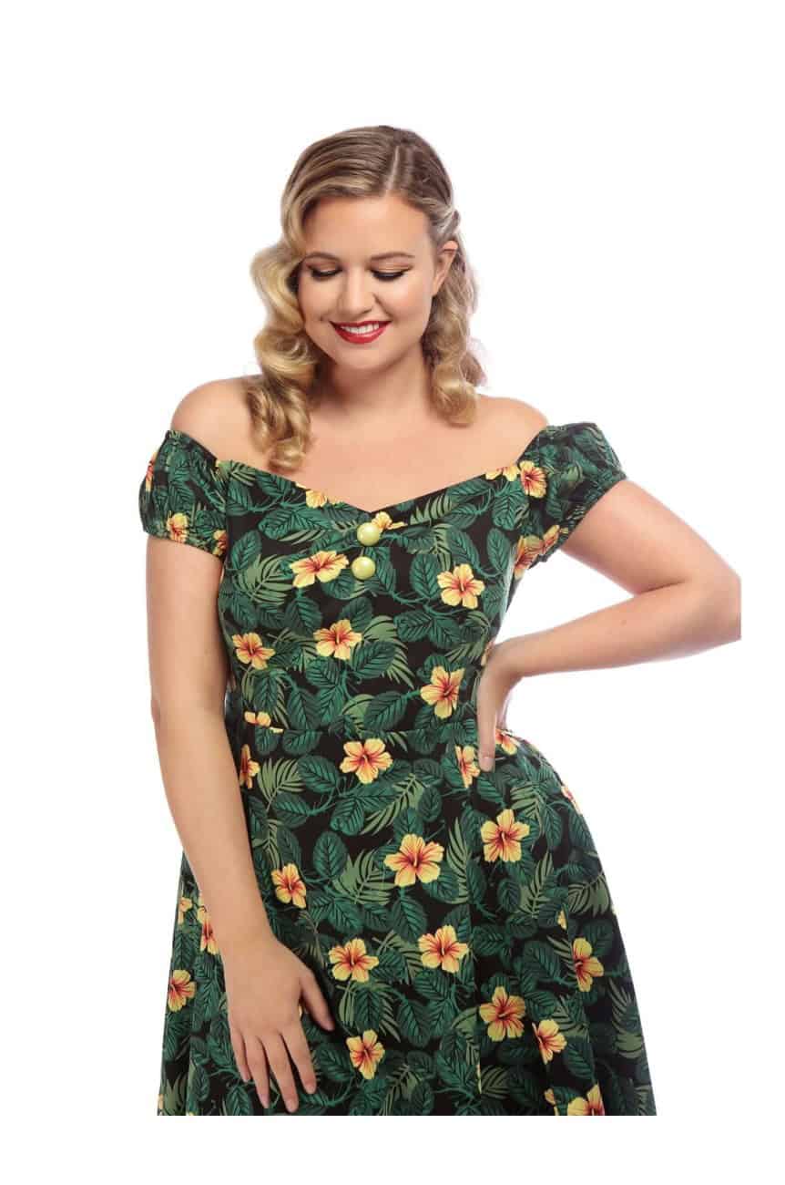 Robe grande taille tropicale 