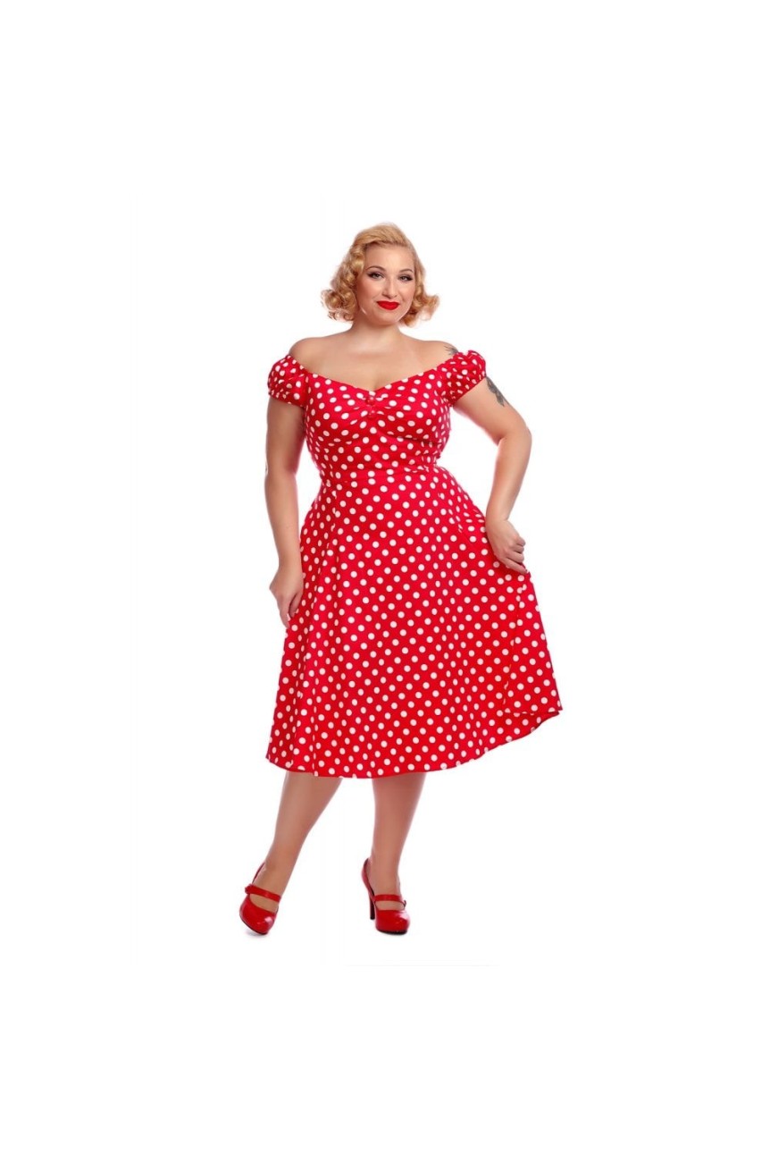 Robe collectif rouge à pois