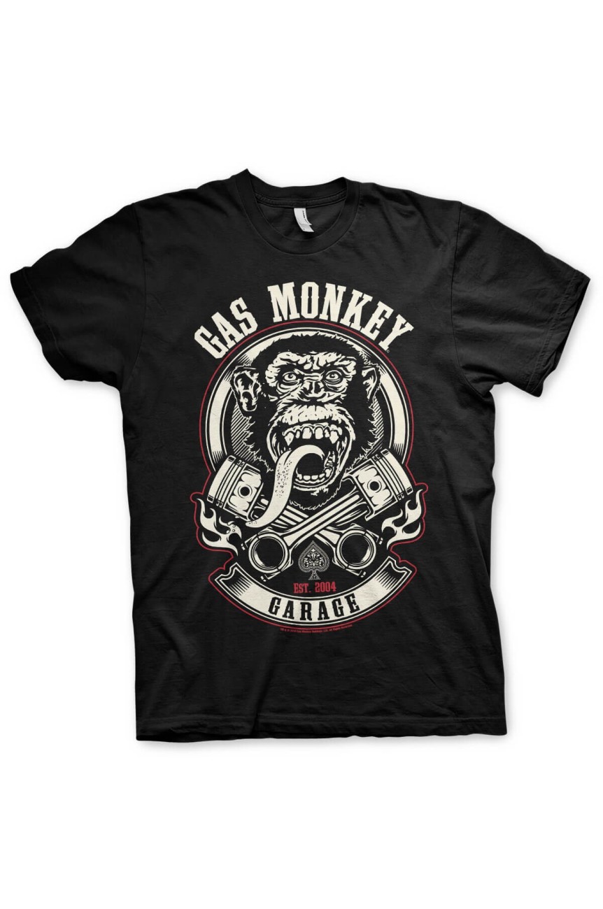 Tee shirt gas monkey garage pistons et flames