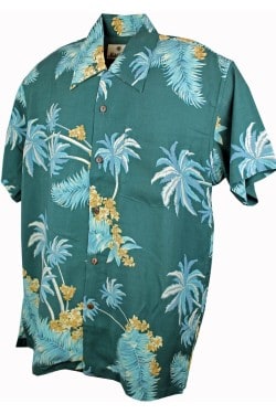 Chemise aloha homme teal
