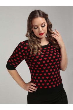 Pull vintage coeur