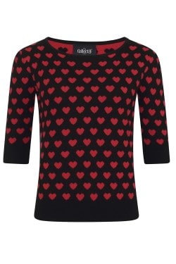 Pull collectif vintage coeur