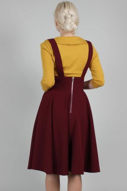 Jupe a bretelles taille haute bordeaux Vixxen