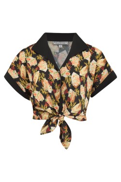 Blouse rétro imprimé japonais