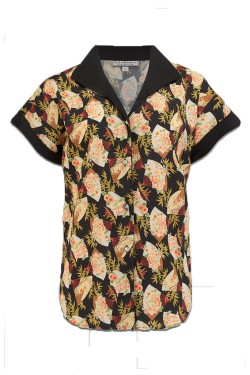 Blouse rétro imprimé japonais