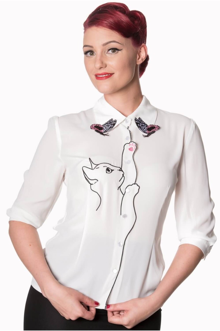 Blouse banned blanche chat