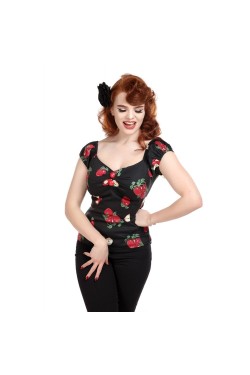 Haut pin-up imprimé pommes