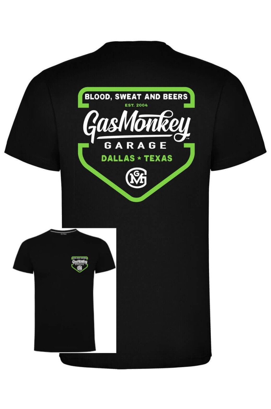 Tee shirt gas monkey imprimé dans le dos vert