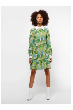 Robe année 70 fleur et palmes