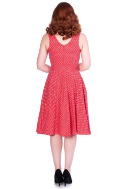 Robe vintage rouge à fleurs