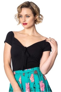 Top vintage rouge avec noeud