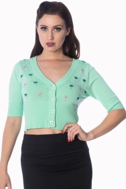 Cardigan vintage vert menthe