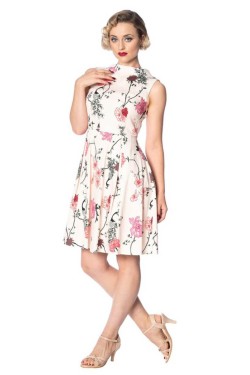 Robe fleurie banned ecrue