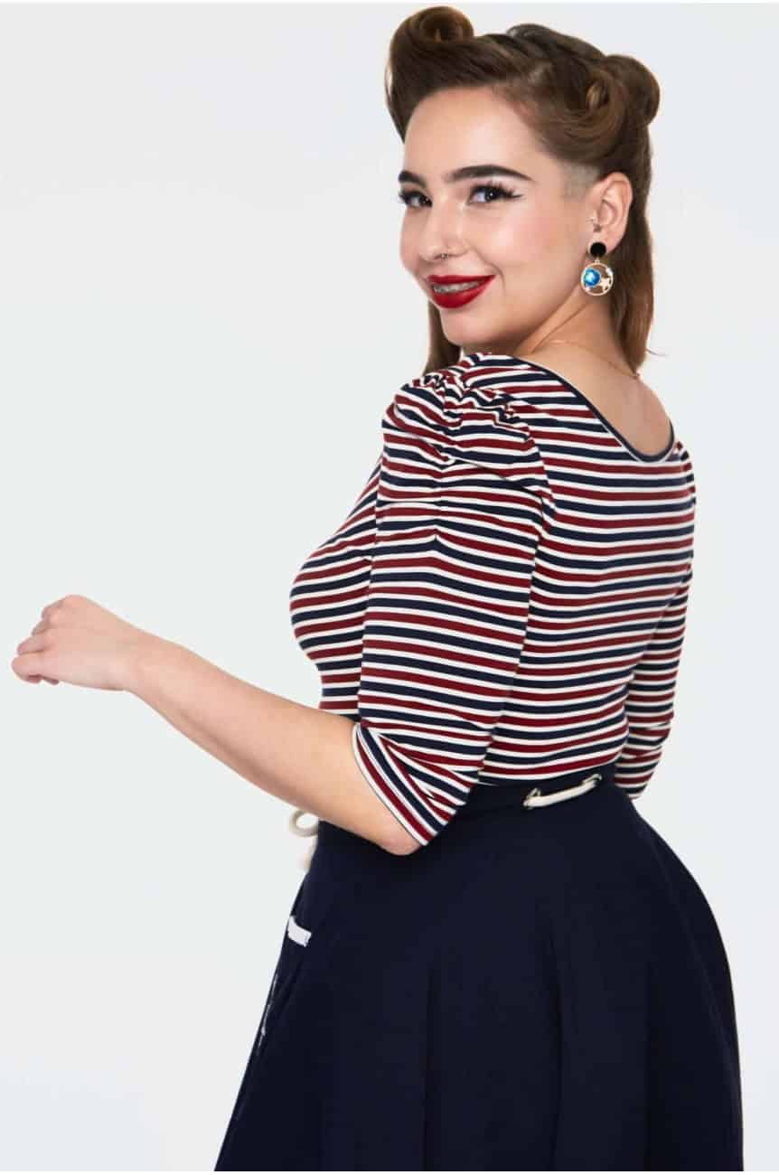 Haut pin-up rayé rockabilly