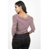 Haut voodoo vixen rayé col V