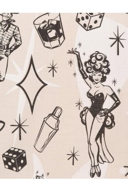 Chemise pin-up noir années 50