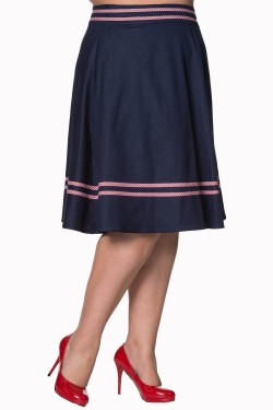Jupe indigo et vichy