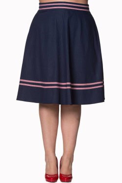 Jupe indigo et vichy
