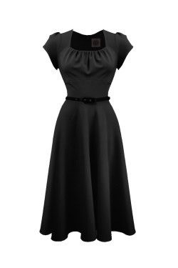 Robe année40 noire décolleté carré
