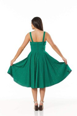 Robe rockabilly verte années 50 femme