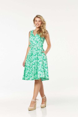 Robe taille haute vert vintage