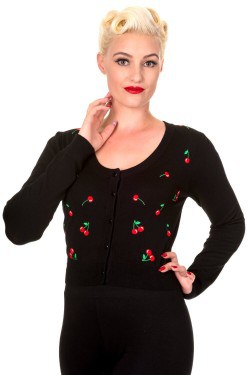 Cardigan noir brodé
