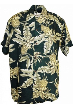 Chemise hawaïenne ananas verte