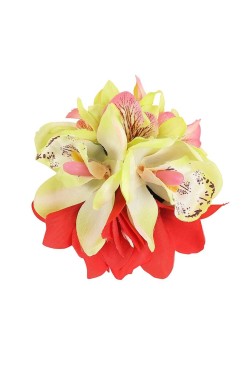 Barrette fleur rétro multicolore