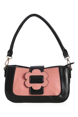 Sac a main vintage noir et rose