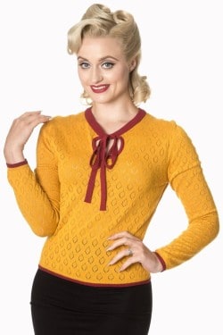 Pull vintage moutarde