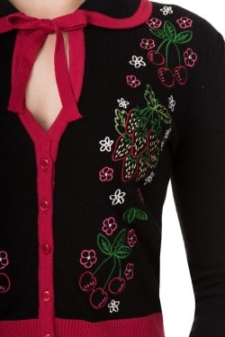 Cardigan Banned cerise et fraises