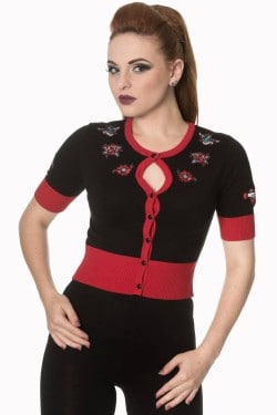 Cardigan rock'n roll manches courtes