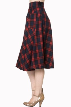Jupe écossais rouge et bleu