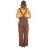 Pantalon swing marron a bretelles