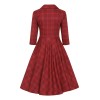 Robe corolle ecossais rouge