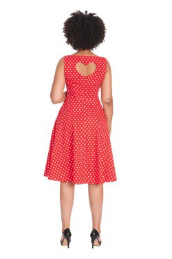 Robe rockabilly a pois rouge et coeur
