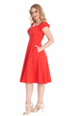 Robe rockabilly rouge années 50 femme