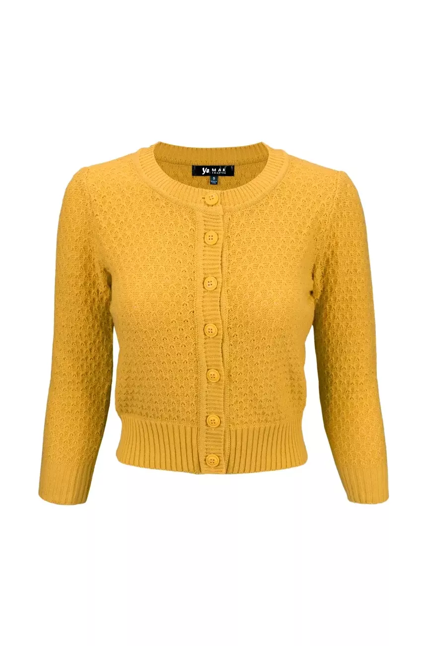 Cardigan vintage en coton miel